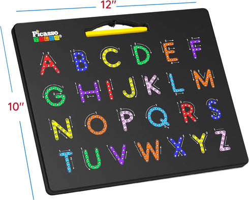 12x10 PTB03 PicassoTiles Magnetic Alphabet Board in Dual Sided Learning Pad with Upper and Lowercase Letter Tracing