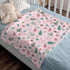SqtmuHLuo 60x80inch Pink Christmas Baby Blanket for Boys Girls Christmas Tree Candy Gift Watercolor Snowflake Holiday