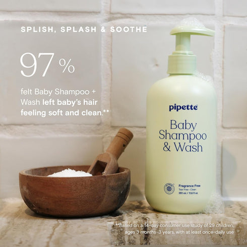 Pack 2, Pipette Fragrance Free Wash and Lotion Duo, of Fragrance Free Baby Shampoo and Body Wash, Unscented Lotion