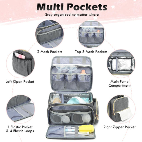 S1 S2 Pack Breast Pump Bag Fit for Spectra and - Pumping Bag with Ice & Waterproof Mat, Portable Breast Pump Storage