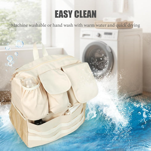 2-in-1 Backpack,Insulated Stroller Organizer Baby Diaper Bag Bottle Holder,Wipes and Phone Pocket,Shoulder Strap