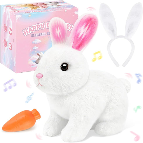 LAITYUM Realistic Bunny for Kids - Interactive Hopping Bunny Toy Set with Bunny