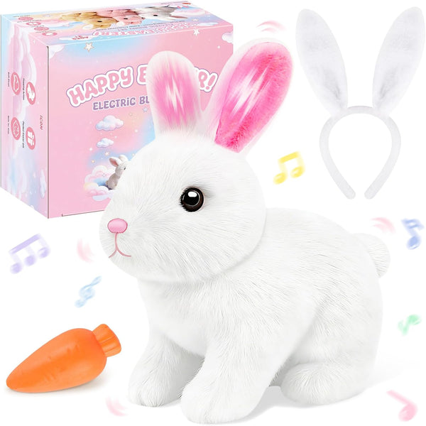 LAITYUM Realistic Bunny for Kids - Interactive Hopping Bunny Toy Set with Bunny