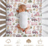 Selgkds 52''x28'' Pink Farm Animals Baby Crib Sheets for Girls Barn Pig Duck Cow Horse Bows Tractors Soft Snug Fitted