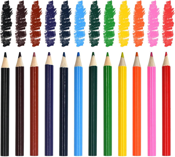12 PCS Mini Colored Pencils, Wooden Short Pre-Sharpened Pencils for Drawing and Doodling, Multi-color Art Supplies