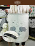 HUNRUNG Large Canvas Laundry Hamper, Lightweight Storage Basket for Dirty Clothes, Collapsible, Round-Family Elephants