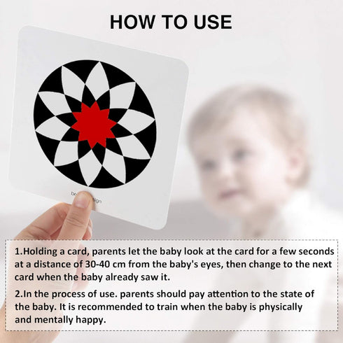 beiens High Contrast Baby Flashcards, 20 PCs Educational Infants Gift for Newborn Brain Development (3-6 Months)