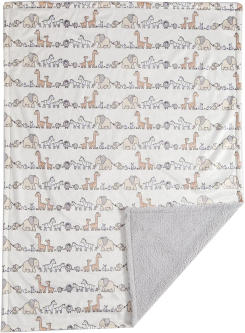 2Pcs 30''X40'' Cozy CREVENT Cute Fluffy Warm Baby Blankets for Infants Toddlers' Bedding Crib Cot Stroller - Grey Cloud