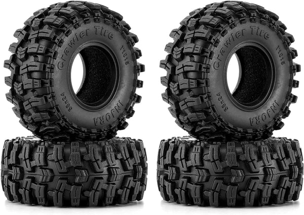 INJORA 1.0 Swamp Stomper S5 Tires - 58 * 24mm for SCX24 AX24 TRX4M FCX24 1/24 1/18 RC Crawler Car, T1015