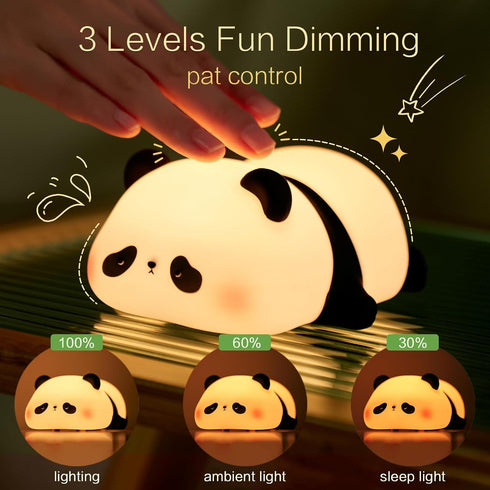 Dimmable YR YRHH-PET Panda Cute Night Light, Squishy Panda Kids Lamp, Rechargeable Animal Light Decor, Pandas Gifts