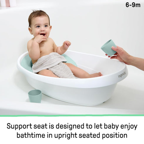 4-in-1 2 0M+ Ingenuity Room to Soak Baby Bath Tub, Newborn to Toddler, Adjustable Full Coverage Sling, Supportive Seat
