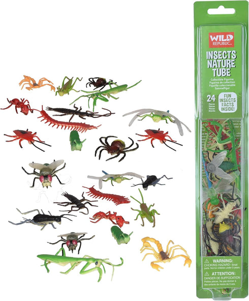 Wild Republic Insect Nature Tube - 24-Piece Educational Crawler Insect Toy for Kids, Great Gift Idea