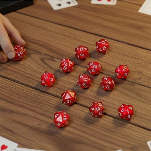 12-Pack 20 D20 SmartDealsPro Sided Dice Pearl Large Polyhedral Spin Down Dice Die with Pouch for DND RPG MTG Table Game