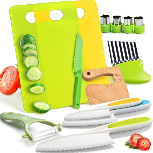 13 Pieces Montessori Kitchen Tools for Toddlers, Real Cooking Sets, Toys for 2-8 Year Old Kids