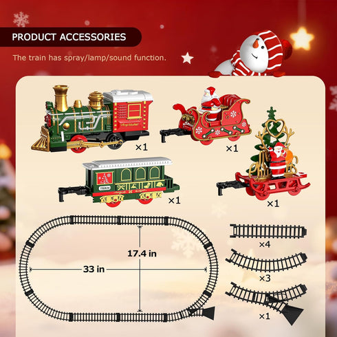 Xelabrion Set 3-5 4-7 4-8, Set Set 3 4 5 6 Train for Kids Classic Christmas Electric Train Toys with Locomotive Engine