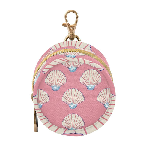 YETTASBIN Seashell Portable Pacifier Holder Case with Metal Hook Buckle & Zipper for
