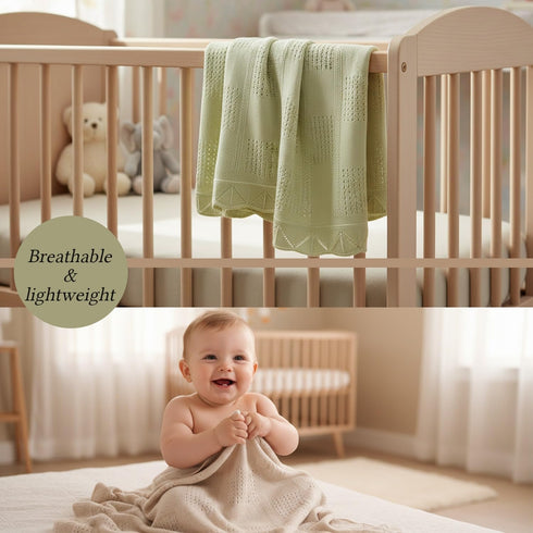 Set 4, Baby Bright Viscose Swaddle Blanket of Newborn Wrap Receiving Blankets Swaddles for Newborns Oat, Cream, Mint