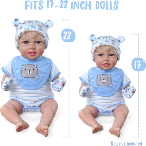 1722 Inch Dolls,13 Set 3+ BABESIDE Reborn Baby Doll Accessories for Pcs Baby Doll Clothes and Bear Gift Includes