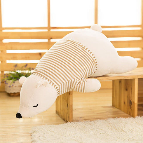 MMTTAO 20 Inch 20Inches Stuffed Polar Bear Animal Plush Toy Large White Sleeping Bear Animal Stuff Soft Plushies Cute