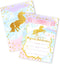 Magical Unicorn Invitations - 12 LARGE Invitations + 12 Envelopes, DOUBLE SIDED