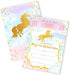 Magical Unicorn Invitations - 12 LARGE Invitations + 12 Envelopes, DOUBLE SIDED