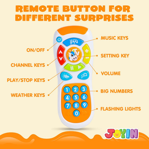 JOYIN Smartphone Toys for Baby, Remote Control Baby Phone with Music, Learning Toy for Infants and Kids
