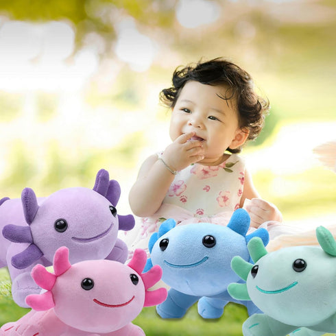 DYBFONO 10.8 Axolotl Plush Toy, Soft Cute Axolotl Stuffed Cotton Plush Pillow Kawaii Salamander Animal for Boys Girls
