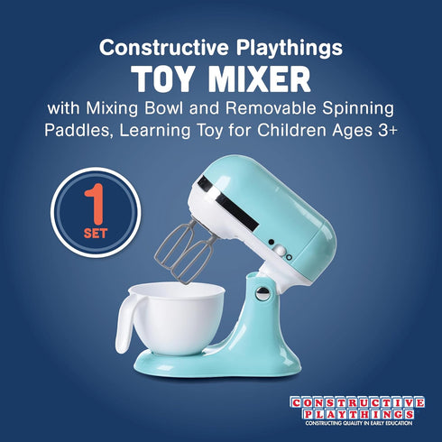 CP Toys 3+v (Pack 2) Constructive Playthings Toy Mixer with Removable Mixing Bowl and Spinning Paddles for Imaginative