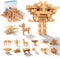 GLCforever 15 in 1 STEM Wooden Building Blocks -15+ Shapes, 3D Puzzle, Logic