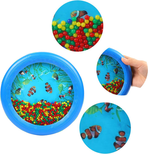 Musfunny Ocean Drum - Blue Gentle Sea Sound Music Gift for Kids, Educational Drum Tool