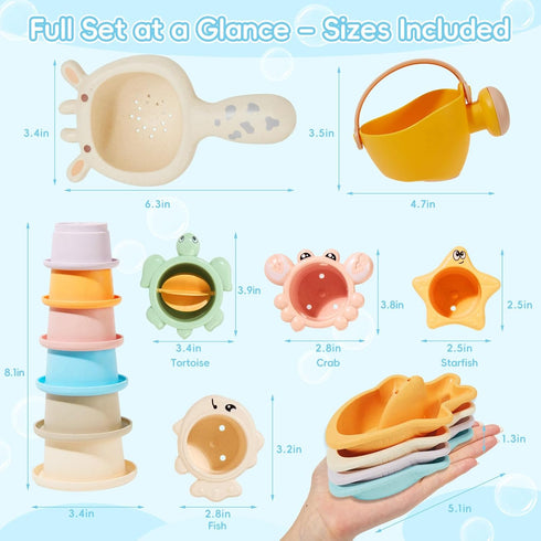 1-3, 16PCS 2-4 6-12-18 1+ Baby Bath Toys for Kids Ages Mold Free Bath Toys for Toddler & Babies Months Bath Cups