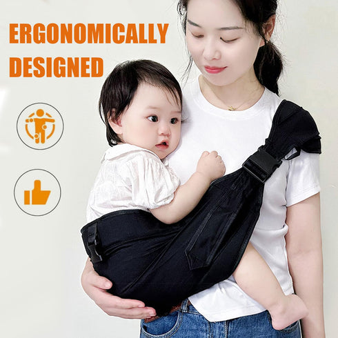zgrdhw 10-45lbs(Grey,Cloth) Baby Sling Carrier Toddler Carrier One Shoulder Adjustable Shoulder Strap Labor-Saving Baby
