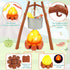Kids Camping Toys Set, Pretend Play Campfire and Cutting Food for Indoor Outdoor Camping
