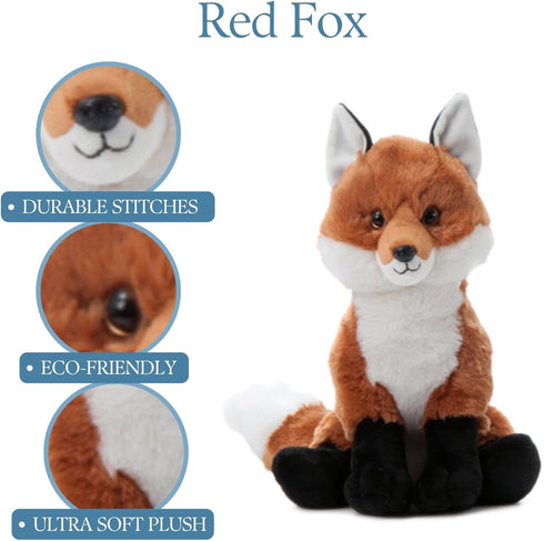 The Petting Zoo Fox Stuffed Animal - Wild Onez Zoo Animals, 12 inches Fox Plush Toy, Gifts for Kids