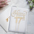 LINGTEER Happy 17th Birthday Gold Rhinestone Cake Topper - Cheers to 17th Birthday Party Centerpieces Decorations