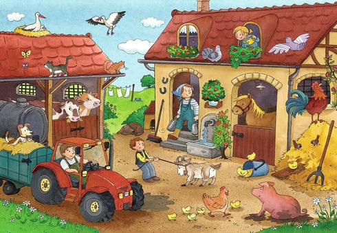 Ravensburger Working on The Farm Jigsaw Puzzle (2 x 12 Piece)