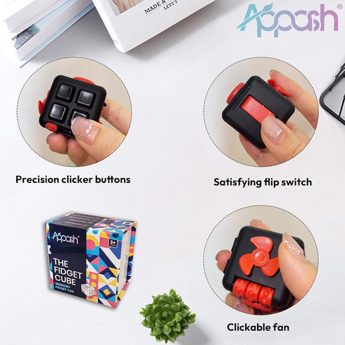 9-in-1 Fidget Cube - Premium Ultimate Sensory Fidget Toy for Stress & Anxiety Relief | Features ACU Rollers, Clickable
