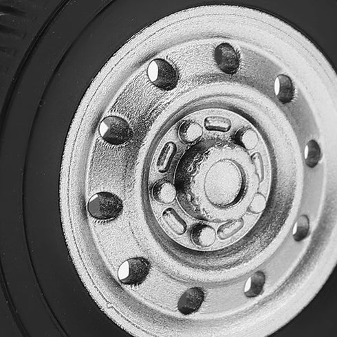 VBESTLIFE RC Tires Set Replacement, Rubber Tires with Plastic Hubs for D12mini Upgrade Parts, RC Rim Accessories