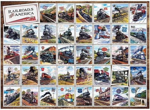 Cobble Hill 1000 Piece Puzzle - Railroads of America - Includes Sample Poster