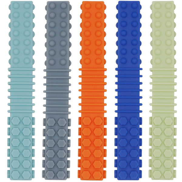 Sensory Chewy Toys for Autistic Children, 5 Pack Silicone Chew Tube Teething