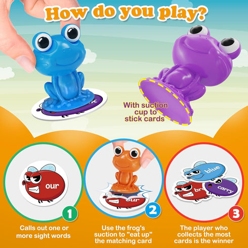 1st, 2nd, 3rd Torlam Sight Word Games Frog Site Words Educational Flash Cards Kindergarten Phonics Learning Games Toys