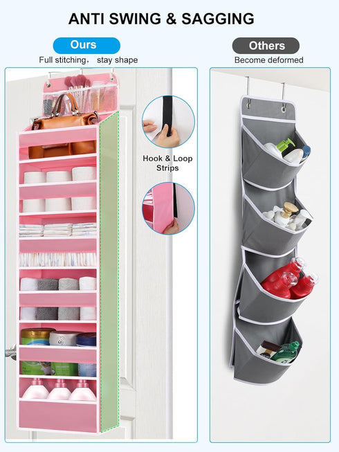 Closet (6 Over Door Hanging Organizer, No Tilt Baby Organizer for Diaper Kids Toys, Hanging Organizer Storage