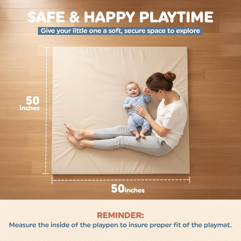 50x50x1 Tummy Motherly Haven Thick Baby Play Mat Rollable Foam Floor Mat for Babies, Time, Crawling & Safe Indoor Play