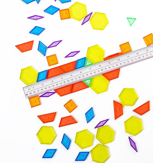 140 Pcs Translucent Pattern Blocks, Educational Light Table Manipulatives for Fun Geometric Shapes
