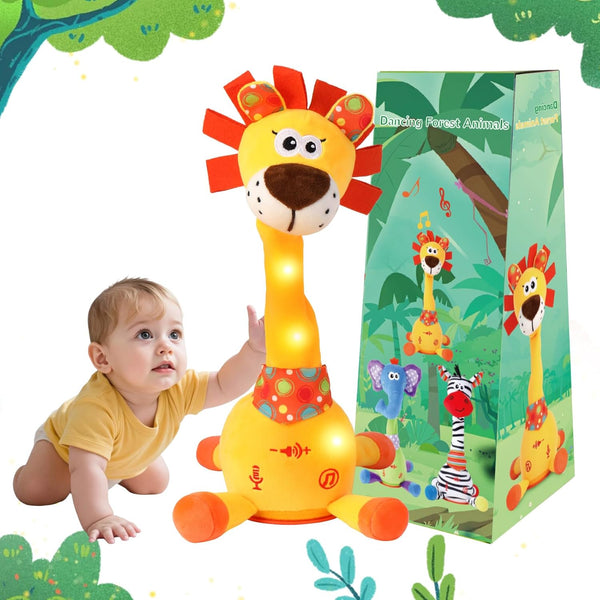 Dancing Talking Lion Plush Toy, Interactive Mimicking Recording Repeating Lion Stuffed Animal,