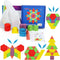 155 Pcs Wooden Pattern Blocks Set, Geometric Shape Puzzle for Kids Ages 4-8 with 24 Pcs Design Cards