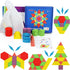 155 Pcs Wooden Pattern Blocks Set, Geometric Shape Puzzle for Kids Ages 4-8 with 24 Pcs Design Cards