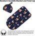 Nanyizly Set 0-6m Cute Foxes Flowers Newborns Beanie Swaddle Blanket Baby Receiving Blankets for Infant Boy Girl