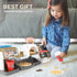 Set Set Playset 3+ deAO Pizza Play with Coffee Maker Machine Cash Register Pretend Play Food Kitchen Accessories Gifts