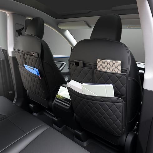 Aycsiyana 2 Pack Kick Mats Back Seat ProtectorSeat Back Protector for Kids Feet Car Seat with Car Back Seat Organizer